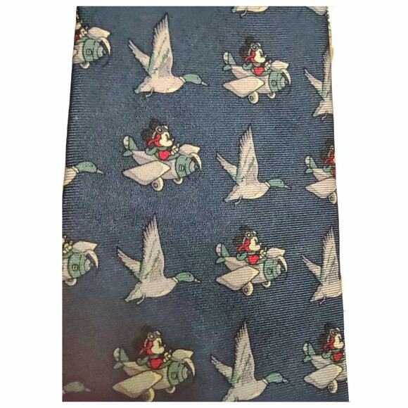 BALANCINE Vintage Men's Tie Navy Mickey Mouse Flying High Disney Accessories - Picture 3 of 5